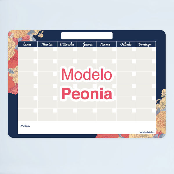 Calendario Mensual con rotulador - Peonia