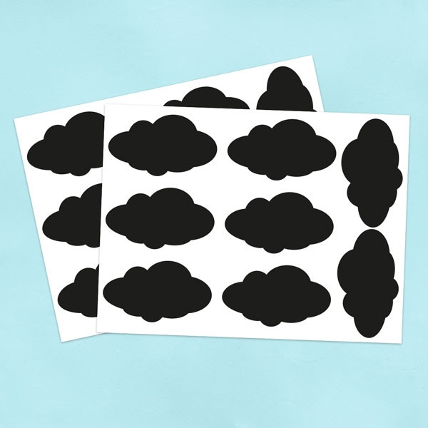 16 etiquetas pequeñas borrables de pizarra - Nubes