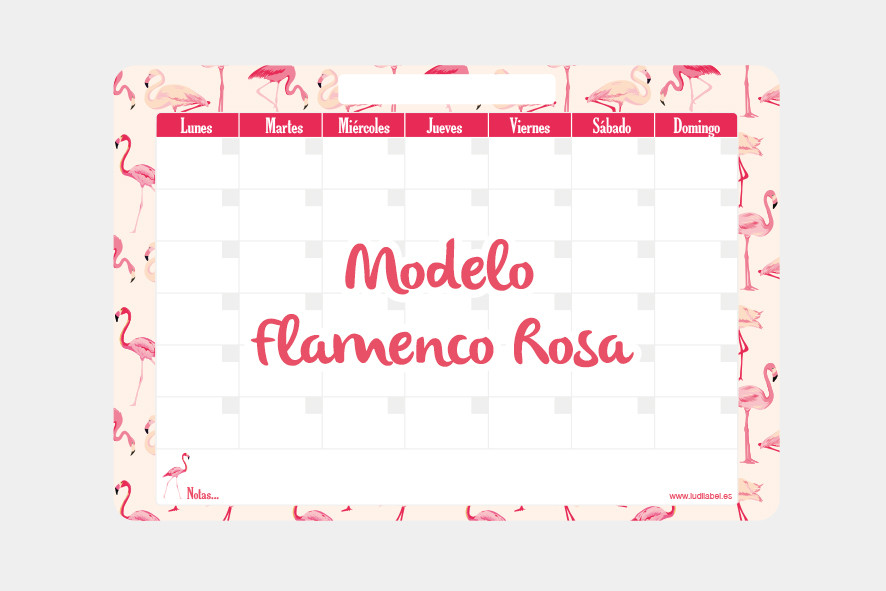 Calendario Mensual con rotulador - Flamenco Rosa