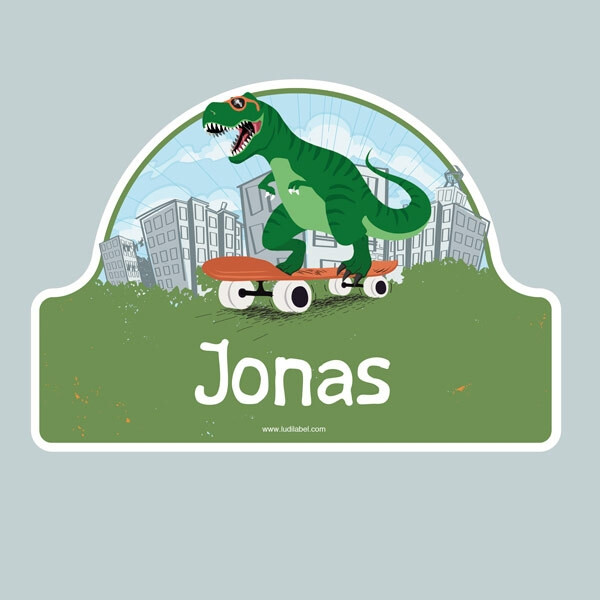 Placa Infantil adhesiva para puertas - Dinosaurio T-Rex