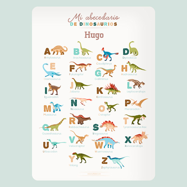 Póster educativo - El abecedario "Dinosaurios"